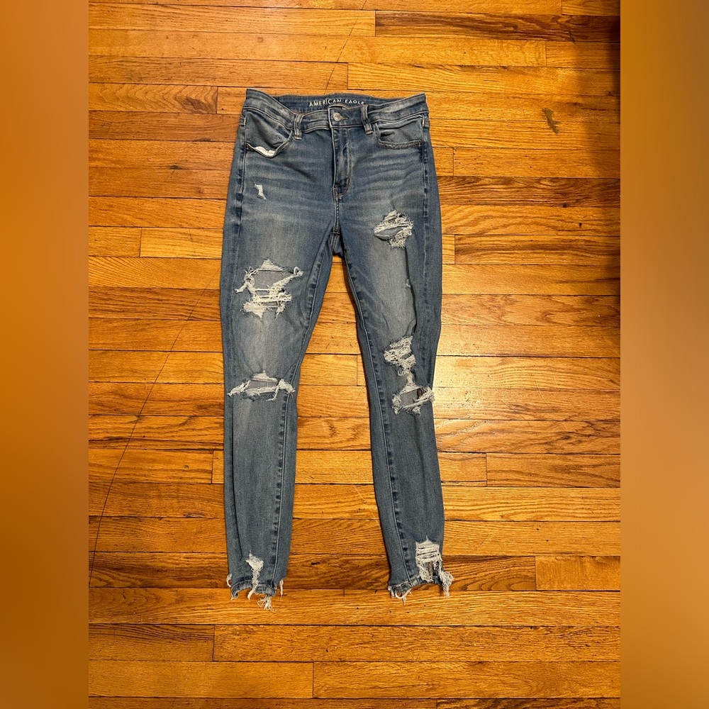 American Eagle Light Blue Next Level Stretch High Rise Jeggings